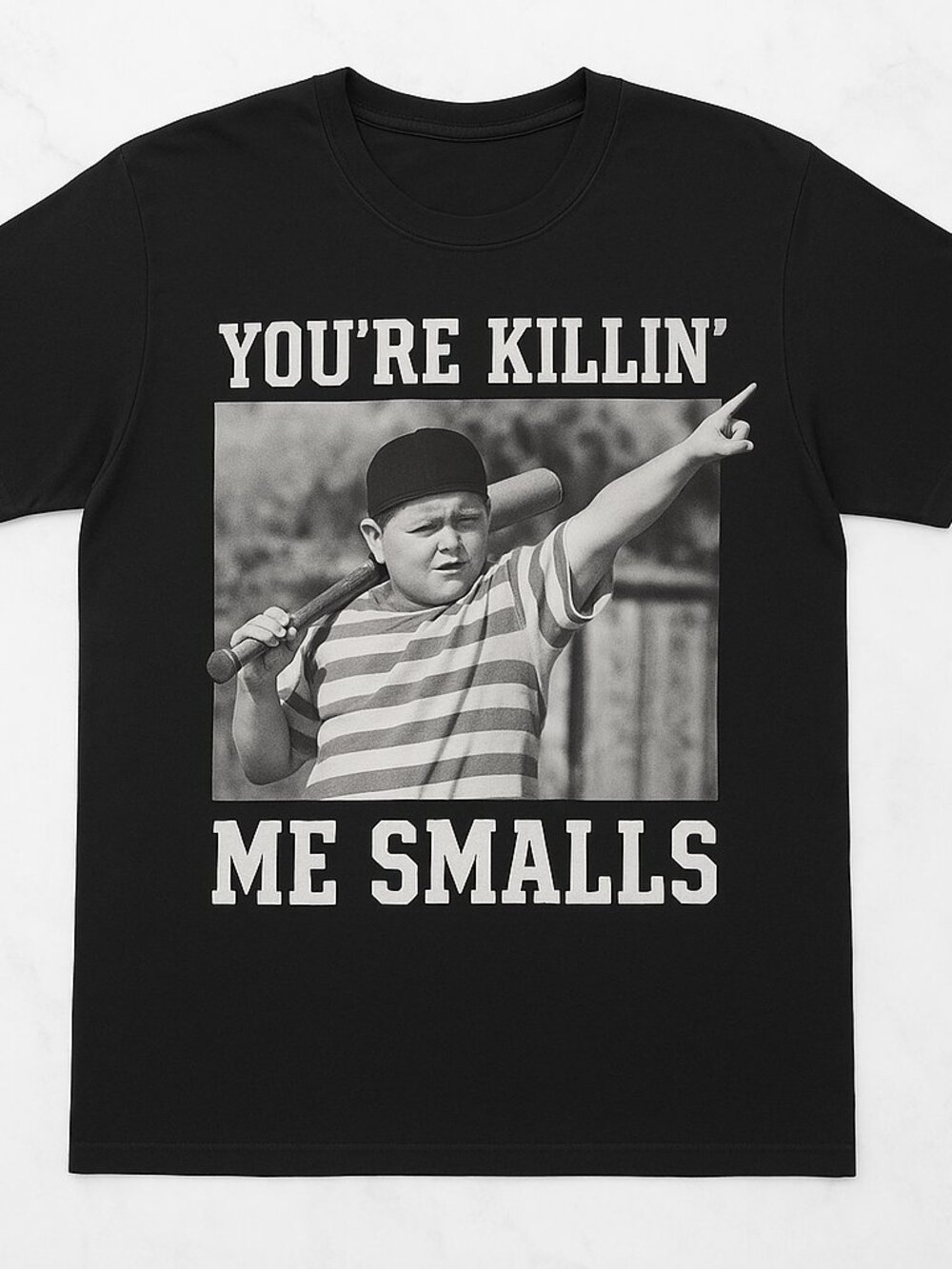 Men's Short-Sleeve Graphic Tee Black Vintage Baseball Print